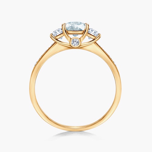 Pierścionek zaręczynowy Dream: złoty, akwamaryn